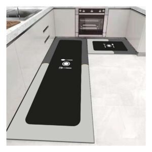 Alfombra Antideslizante de Piso para Cocina y Ambientes del Hogar Plomo