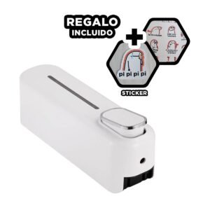Dispensador de Jabon Manual 300ml Estilo Moderno Recargable Blanco Y+Regalo Sticker