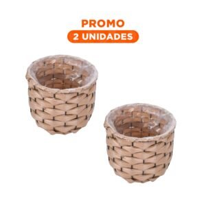 Pack2 Cesta de Almacenamiento para Hogar con Estilo Natural y Forro Interior