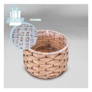 Canastilla Entrelazada con forro interior Decoracion Hogar para Organizar Y+Regalo Sticker