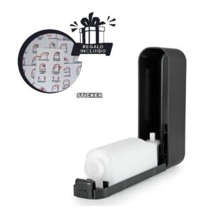 Dispensador de Jabon Manual 300ml Estilo Moderno Recargable Negro Plus Y+Regalo Sticker