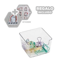 Caja Acrilica Transparente Cuadrada para Escritorio y Hogar de Uso Diario Y+Regalo Sticker