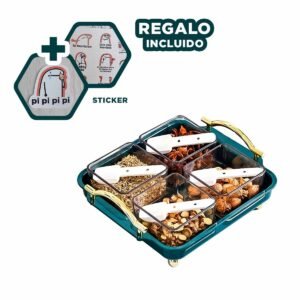 Grupo de 4 Organizadores con Bandeja Verde Fina con Estilo Moderno Y+Regalo Sticker