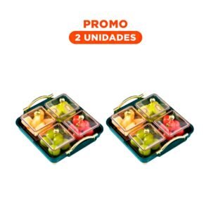 Pack2 Conjunto Organizadores Verde con Bandeja Fina con Detalle Moderno para Cajones