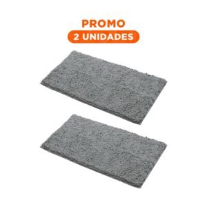 Pack2 Tapiz Rectangular de Microfibra 40x60cm Color Plomo Claro Estilo Moderno