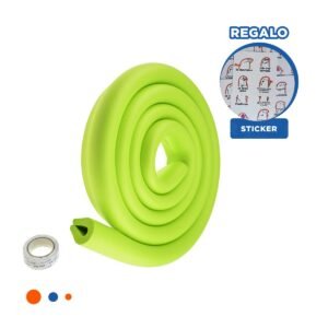 Protector de Bordes de Espuma 2 Metros Verde Limon Cuidado Diario en Casa Y+Regalo Sticker