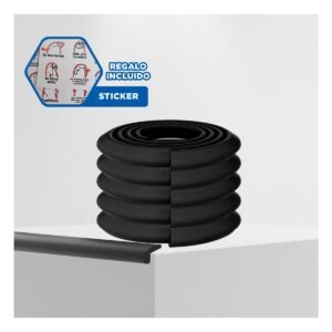 Protector Esquinero de Espuma Flexible para Bordes de Muebles y Mesas Negro Y+Regalo Sticker