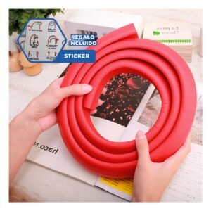 Protector Esquinero de Espuma Flexible para Bordes de Muebles y Mesas Rojo Y+Regalo Sticker