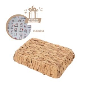 Contenedor rectangular tejida Grass 28x19x4cm Mostaza para mantener orden Y+Regalo Sticker