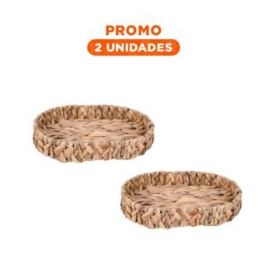 Pack2 Canasta tejida ovalada Grass 36x28x6cm mostaza para organizar y decorar tu hogar
