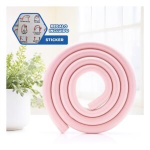 Protector Esquinero de Espuma Flexible para Bordes de Muebles y Mesas Rosa Y+Regalo Sticker