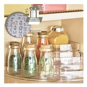 Organizador Multiuso Esquinero de Acrilico Transparente 3 Niveles para Hogar Y+Regalo Sticker