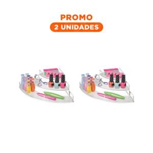 Pack2 Contenedor Esquinero de Acrilico Transparente 3 Niveles para Bano y Cocina