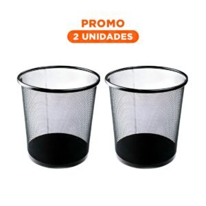 Pack2 Cubo para Basura Circular Negro Facil de Limpiar y Durable