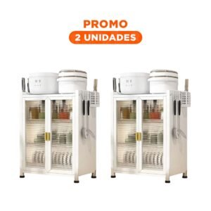 Pack2 Estructura de Cocina con Puertas y Bandejas Integradas Blanco