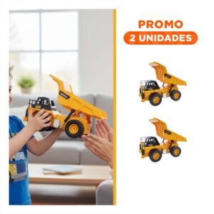 Pack2 Juguete a Control Remoto Volquete Amarillo para Juego Infantil