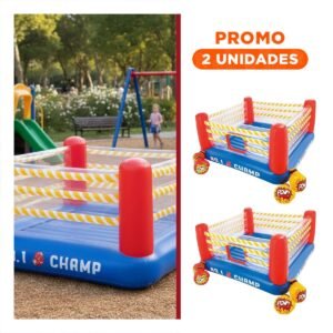 Pack2 Castillo Inflable de Colores Vivos para la Recreacion en la Vivienda