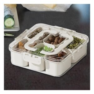 Caja Transparente con 6 Mini Bandejas Resistente y Antiimpacto para Preparaciones