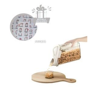 Contenedor con Boquilla Tapa y Asa 2.5L Perfecto para Cocina y Preparacion Y+Regalo Sticker
