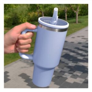 Termo 1200ML en Color Celeste con Asa y Pico en ABS y Acero para Bebidas