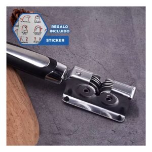 Dispositivo Afilador de Cuchillo con Mango Plateado y Negro Facil de Usar Y+Regalo Sticker