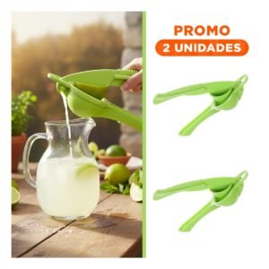 Pack2 Prensador Limones Plastico Verde Limon Durable y Facil de Limpiar