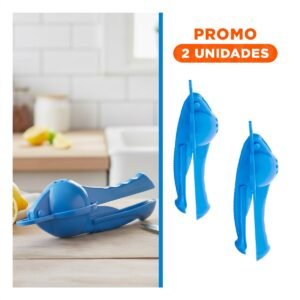 Pack2 Prensa Manual de Limon Plastico Celeste para Preparar Bebidas Frescas