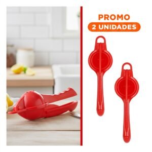 Pack2 Prensa de Limones Rojo Facil de Usar para Jugos Naturales En Casa