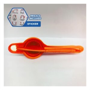 Triturador de Limon Plastico Naranja Facil de Usar y Limpiar En Casa y+Regalo Sticker