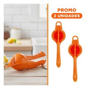 Pack2 Prensa Plastico Naranja para Preparar Jugos Naturales En Casa Hogar