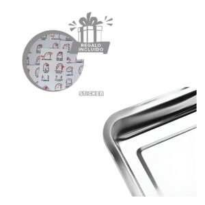 Fuente Rectangular de Acero Para Cocina Hogar y Decoracion Moderna Y+Regalo Sticker