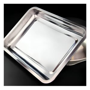 Bandeja Metalica Rectangular De Acero Para Cocina Y Hogar Plateado 50x35x2cm