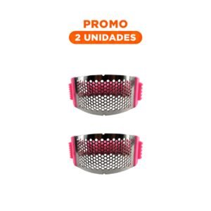 Pack2 Aplastador Rosado y Plateado con Mango de Plastico para Ajo Fresco