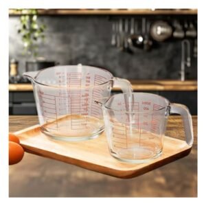 Taza Medidora de Vidrio 1L Transparente Ideal para Medir Liquidos y Ingredientes
