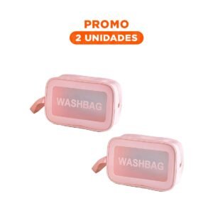 Pack2 Neceser Portatil 22x13x7cm de Color Rosado Rectangular