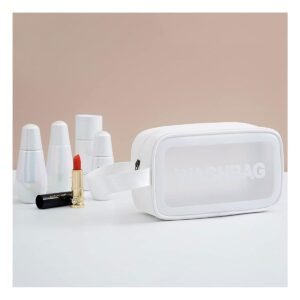 Neceser Rectangular 22x13x7cm de Color Blanco para Viaje