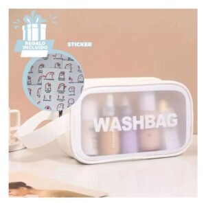 Estuche Rectangular 22x13x7cm de Color Blanco Portatil Y+Regalo Sticker