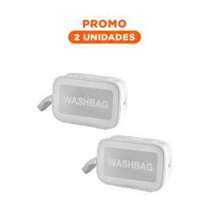 Pack2 Neceser Portatil 22x13x7cm de Color Blanco Rectangular