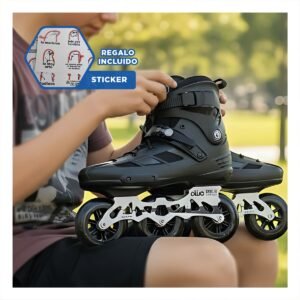 Par Patines Lineal Pro Ollie Negro T43 con Bota Acolchada de Gran Confort Y+Regalo Sticker