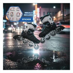 Par Patines Urbanos Ollie Celeste y negro Talla L con Ruedas de Calidad Y+Regalo Sticker