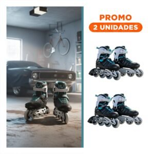 Pack2 Articulo Patines Urbanos Ollie Celeste y negro Talla L para Deporte