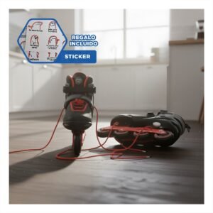 Equipo Patines Urbanos Ollie Rojo y negro Talla L con Estructura Firme Y+Regalo Sticker