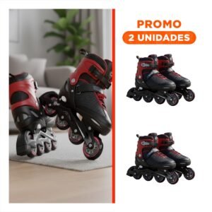 Pack2 Articulo Patines Urbanos Ollie Guinda y negro Talla M para Deporte
