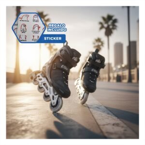 Calzado Patines Urbanos Ollie Negro Talla L con Sistema de Frenos Y+Regalo Sticker