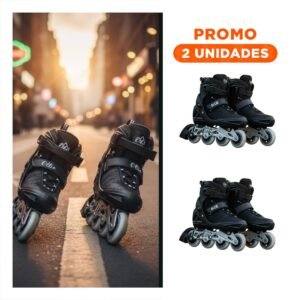 Pack2 Articulo Patines Urbanos Ollie Negro Talla L para Deporte