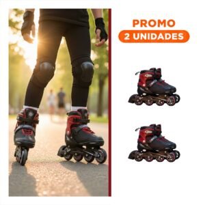 Pack2 Articulo Patines Urbanos Ollie Guinda y negro Talla L para Deporte