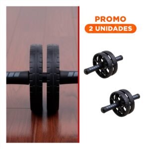 Pack2 Rueda De Ejercicios Abdominales Con Doble Llanta Negro