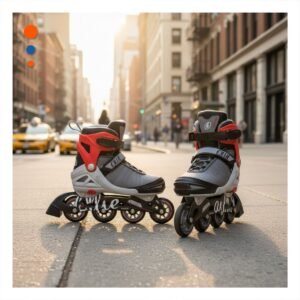 Articulo Patines Lineales Urbanos Ollie Rojo y plomo Talla L para Nivel Basico