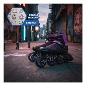 Articulo Patines Urbanos Ollie Morado y plomo Talla L de Alta Calidad Y+Regalo Sticker