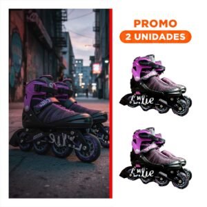 Pack2 Articulo Patines Urbanos Ollie Morado y plomo Talla L para Deporte